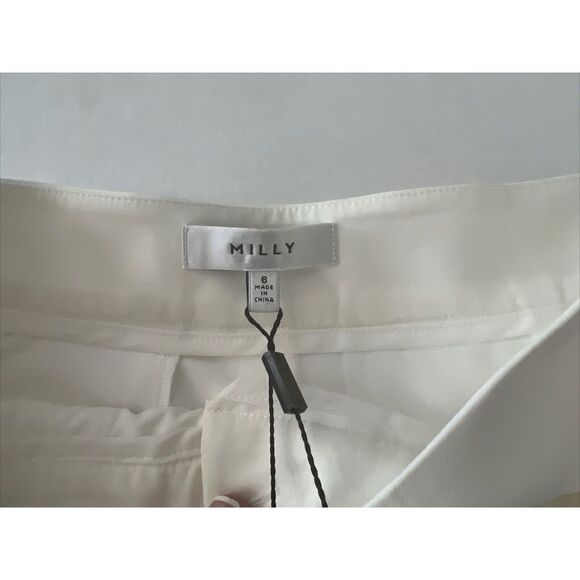 MILLY Aria Cady Sz 6 Button Tab Shorts Ivory Ecru White - Picture 6 of 16